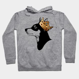 Miniature Pinscher Dog King Queen Wearing Crown Hoodie